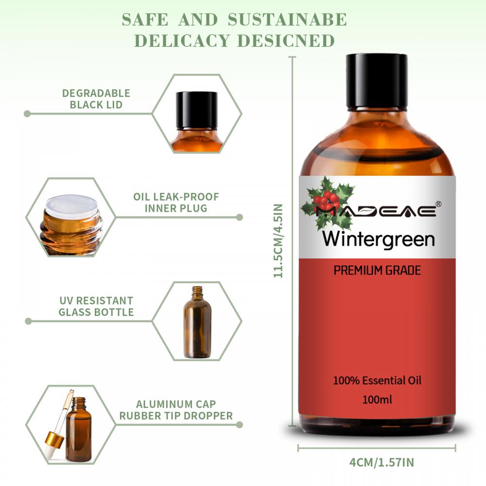 ホット販売100％純粋な植物抽出物ウィンターグリーンエッセンシャルオイル