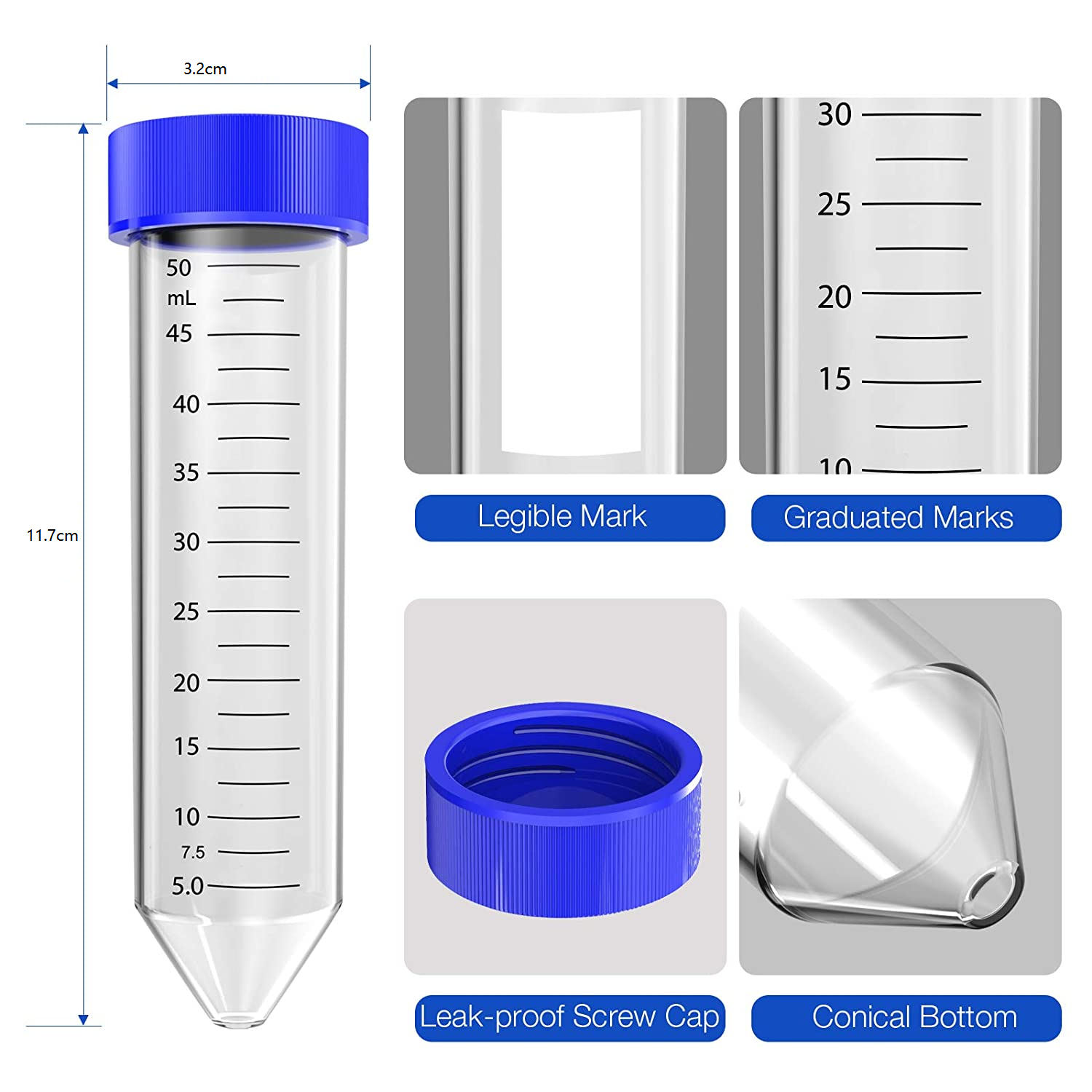 50ml flat bottom Plastic falcon tube