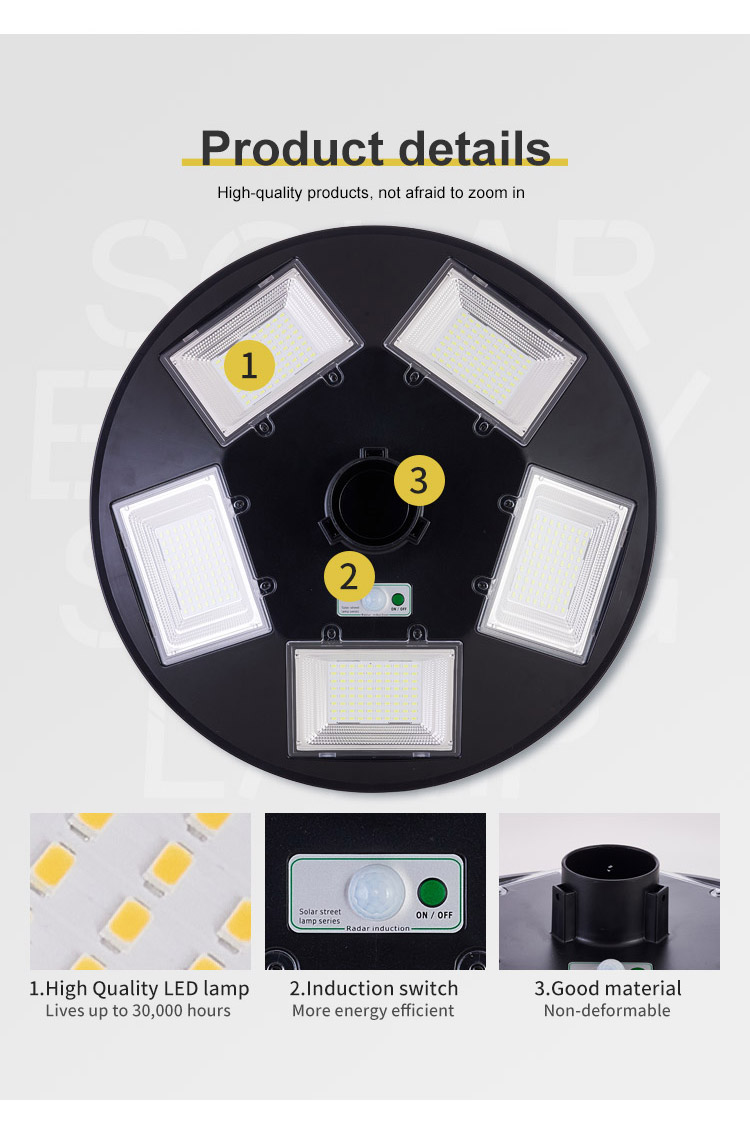 Competitive Price IP65 ABS Housing 500W LED solar street Light for outdoor