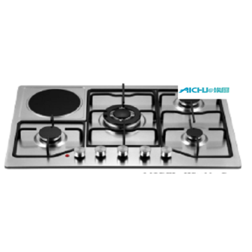 Cocina de gas eléctrica de acero inoxidable de 6 quemadores