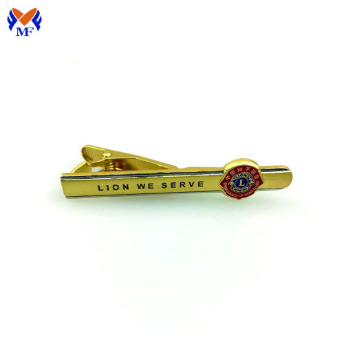 Custom brass hidden tie clip logo