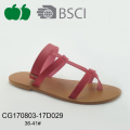 Lady New Fashion Outdoor Pu Flat Slipper