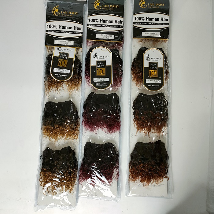 Wholesale one color and T 2 colors  Sweet Jerry curly brazilian hair vendor human hair bundles  4 bundles in one pack