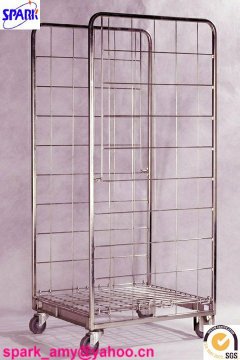 zinc galvanised 2-sides logistic table trolley