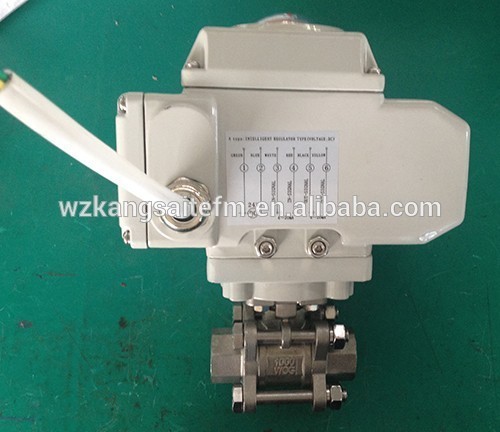 Electric Thread 3PC Ball Valve, Stainless Steel Electric Valve 24V DC
