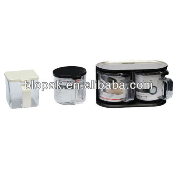 kitchenware plastic condiment/seasoning box with spoon