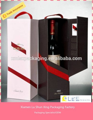 Cheap single rectangle red wine glass gift box