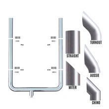 8\" Chrome Exhaust Kit with Flat Top Stacks and 120 Inch Long Drop Elbows