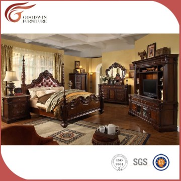 hand carved american wooden bedroom furniture WA148