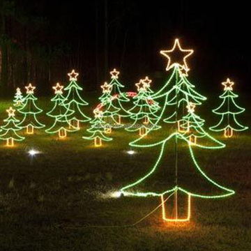 Drive-Through Winter Garden Festival: Tree Silhouette Rope Lighting Decorations