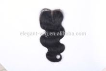 Elegant-wig brazilian silk base closures, middle parting lace closure qingdao factory