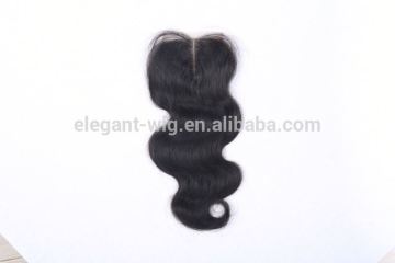 Elegant-wig brazilian silk base closures, middle parting lace closure qingdao factory