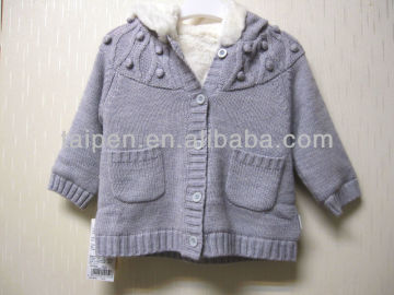 Latest Fashion Style Kids Girls Winter Jacket Long Sleeve Winter Sweater Jacket