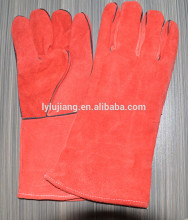 Full red cow split leather and full lining with CE EN388 certification