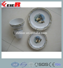 16 pieces ceramic decal dinnerware