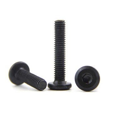 10pcs M6 Allen beveled screws Hex socket round flat head hypotenuse screw furniture bolts black zinc plated bolt 8mm-100mm long