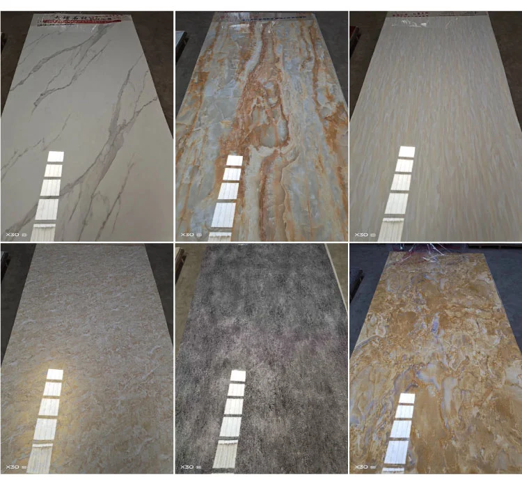 1220*2440 UV Marble Sheet Laminate Film Customized Size Waterproof Soundproof UV PVC Marble Sheet