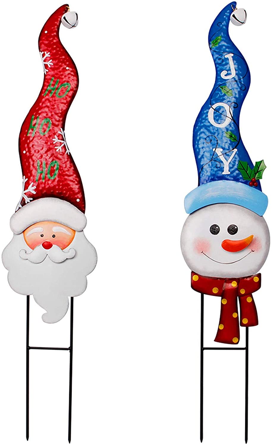 2 Pack Christmas Metal Stakes med Tinkle Bell
