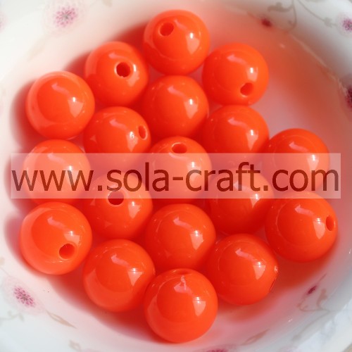 Chine Grossiste Chunky Ball Tangerine Flsorescence 6 MM Acrylique Opaque Bijoux Perles