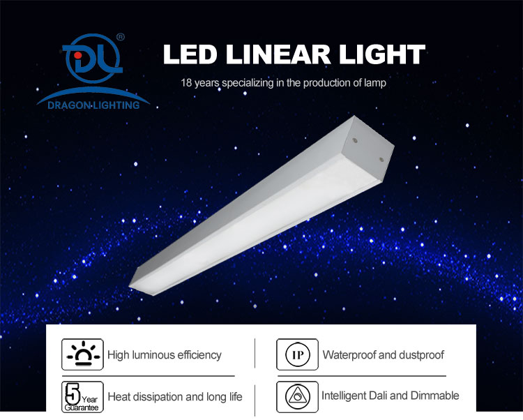 UGR lower than 19 40W 120*7 Surface Mounted LED Linear Ceiling Light Hospital Supermarket Office School