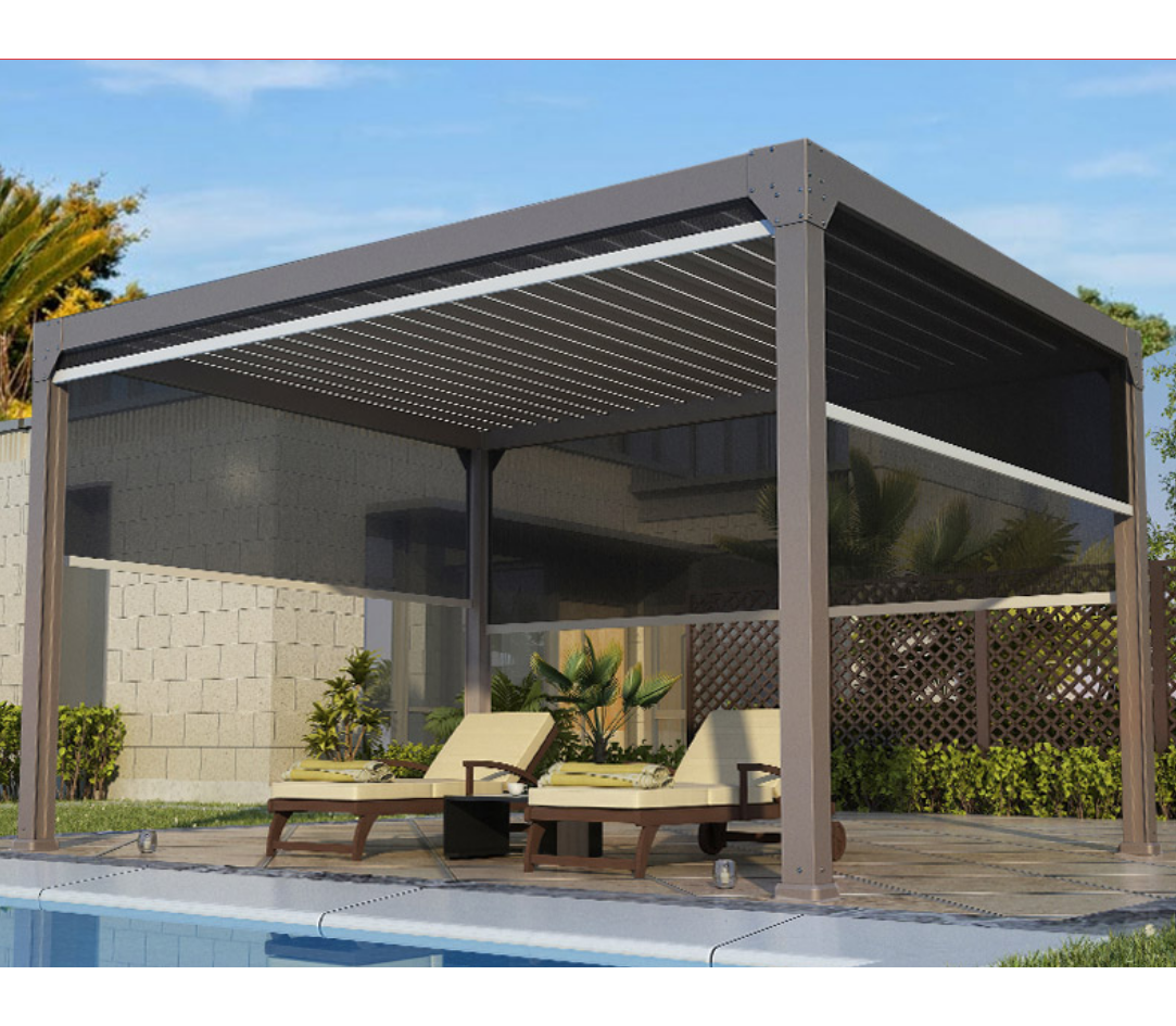 Adjustable Aluminum Electric Louver Gazebo Roof Pergola - Popular ...