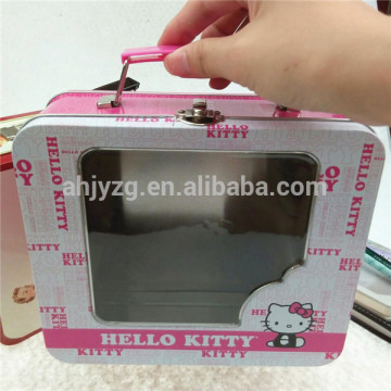 window metal kids lunch box with lock