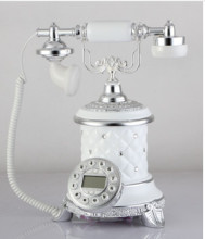 new design multi-function white leather antique telephone for gifts