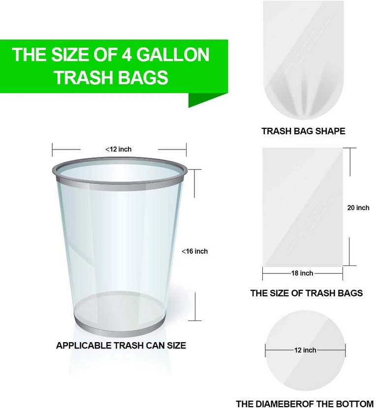 Small Gallon Trash Dustbin Recycling Kitchen Febreze Garbage Bags Clear