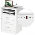 Nightstand 3 Drawers with Open Storage Bedroom Furniture