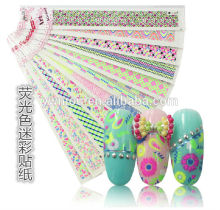 Fluorescent Colorful Totem DIY Nail Art Adhesive Paper Tips Sticker Decal Decors