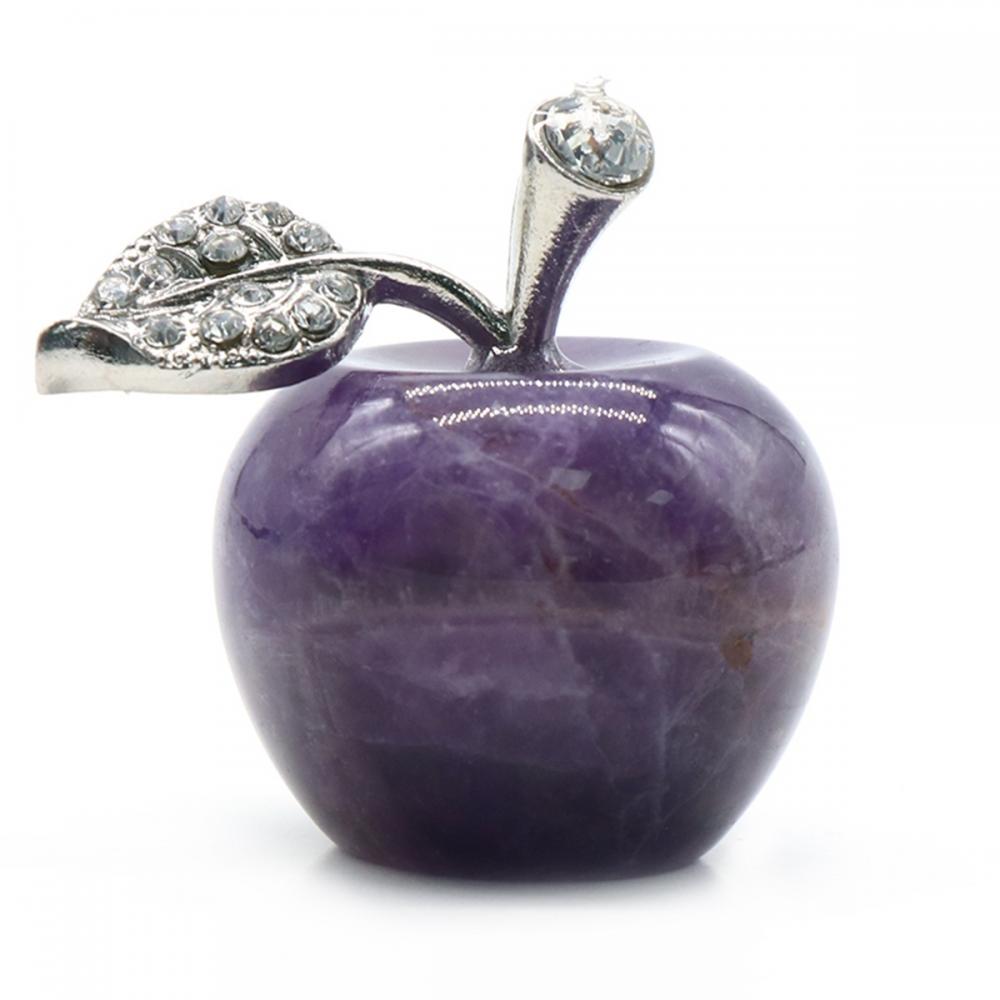Amethyst 1.0 pulgada Tallada Gemstone Gemstone Apple Crafts Decoración del hogar Regalos Mamávina