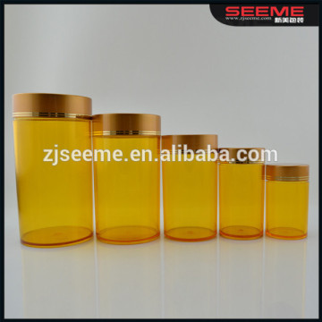 Stock available various capacity empty capsule bottle popular yellow round empty capsule bottle