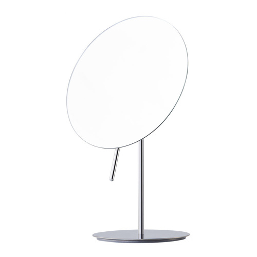 Round frameless 3x standing magnifying mirror