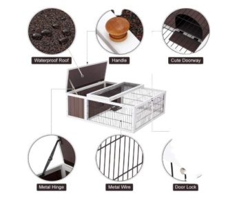 Waterproof Outdoor Big Rabbit Cage: Bunny House & Pet Fence Hutch