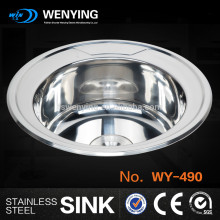 490 hot sale round single bowl kitchen sink