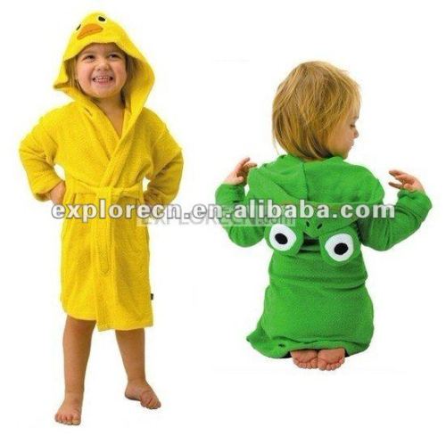 Frog shape hooded poncho bath towel