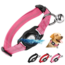 Adjustable Heavy Duty Dog Collar with Tracker Airtag Holder