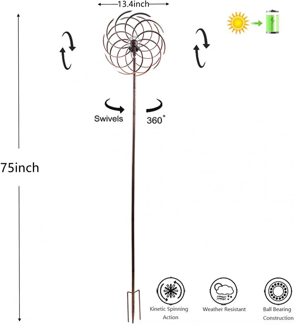 Spinateur de vent d&#39;éclairage LED d&#39;éclairage pivotant