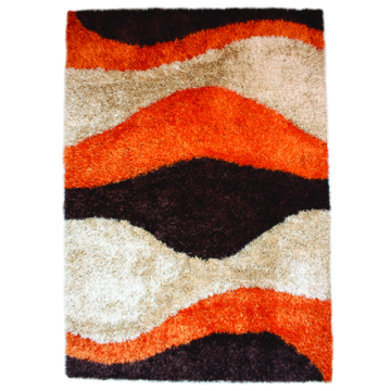 Viscose & Silk Shaggy mix with Design carpet