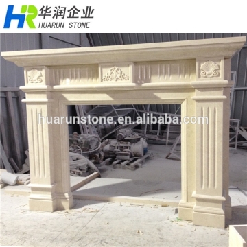 golden marble stone fireplace tiles