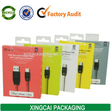 plastic USB & Charge Cable Connector packaging box For Iphone/Ipod/Ipad