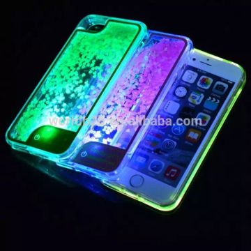 TPU Material LED Flash Liquid Floating Glitter Case for iPhone 7