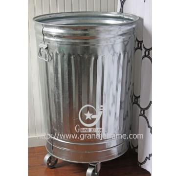 galvanized garbage can trash can waste can with wheels