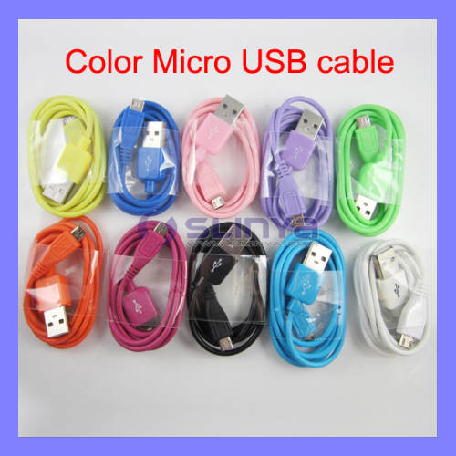 Micro USB Data Sync Adapter Charger Cable Multi Color for Samsung S4 I9500 Galaxy Note 2 S2 S3 I9100 I9220 (SL-C52)