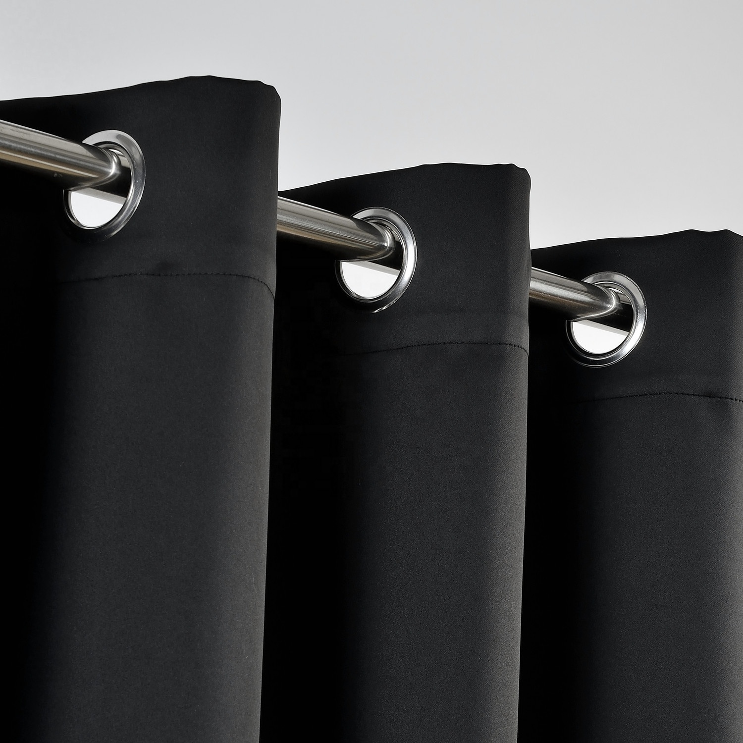Plain color ready made blackout curtains size customized drapes curtains blackout cortinas for bedroom
