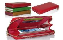 Red Leather Apple iPhone , OEM Handmade Mobile Phone Protec