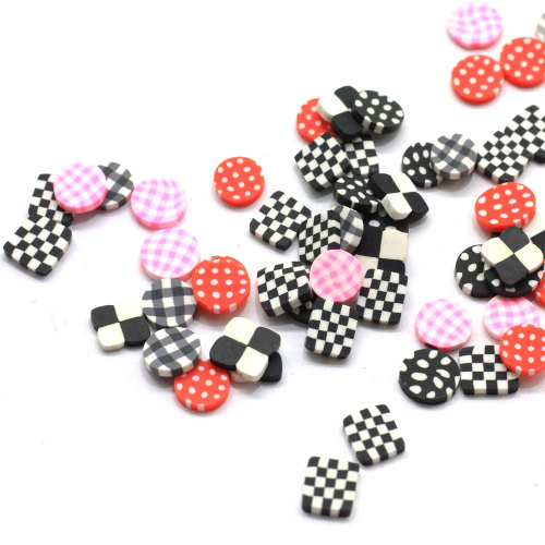 Multiple Styles Round Square Grid Shaped Polymer Clay Slice for Scrapbook Decoration Nail Art Hair Accessories