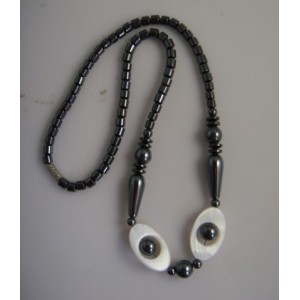 Collier de coquille de perle d&#39;hématite