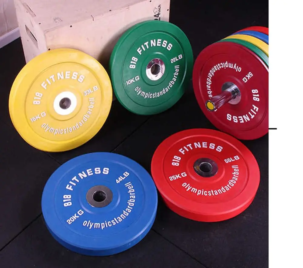 Gym Fitness Equipment Rubber Barbell Standard Weight Plates