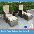 4 Seater ọgba patio wicker sofa ṣeto